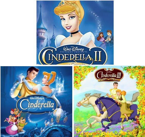 迪士尼英语原声动画 cinderella 仙度瑞拉 1-3部 3dvd